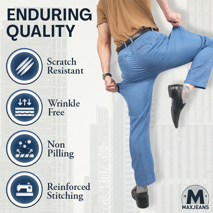 High-Waist Straight Fit Stretch Jeans for Men
