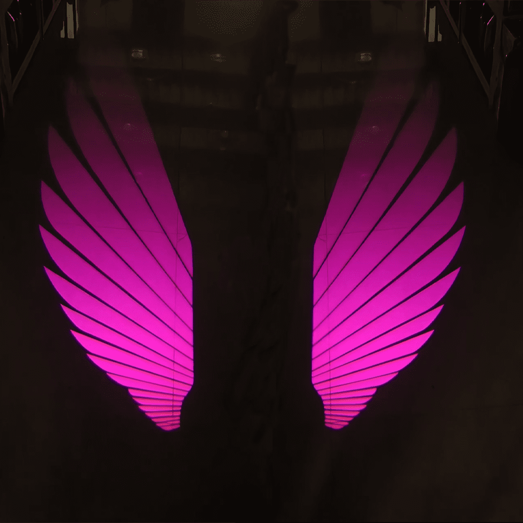 Purple lights on side mirrors