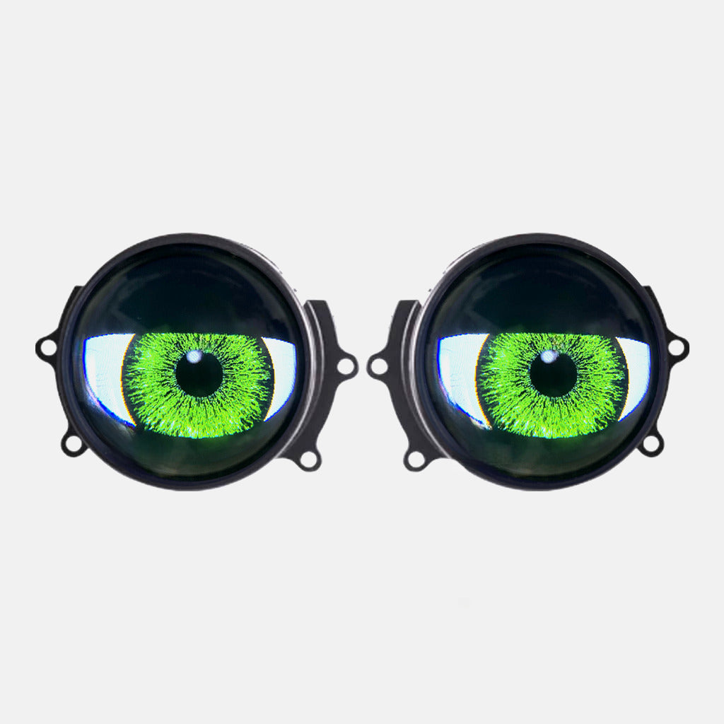 car with eyes headlights